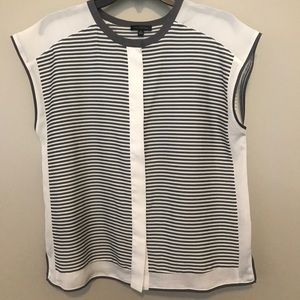 The Limited grey & white striped top